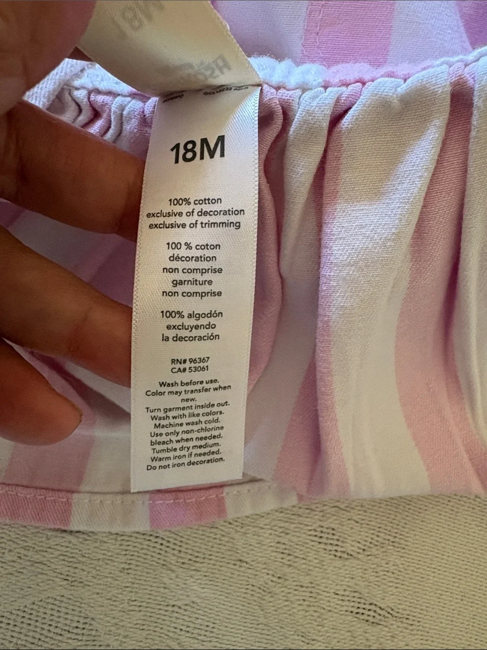 OshKosh B'gosh Pink and White Striped Skirted Overalls EUC 18M